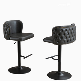 Set of 2 Modern PU Upholstered Swivel Barstools