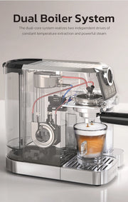 3 in 1 Semi Automatic Espresso Cappuccino Latte Coffee Machine Automatic Milk Froth Ground Coffee