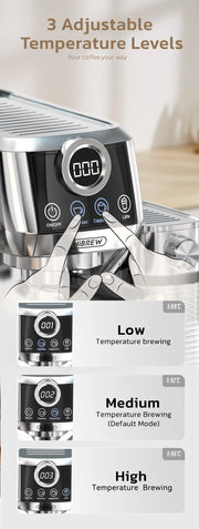 3 in 1 Semi Automatic Espresso Cappuccino Latte Coffee Machine Automatic Milk Froth Ground Coffee