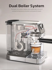 3 in 1 Semi Automatic Espresso Cappuccino Latte Coffee Machine Automatic Milk Froth Ground Coffee