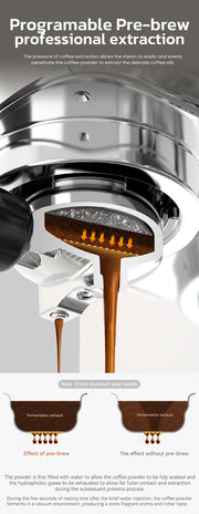3 in 1 Semi Automatic Espresso Cappuccino Latte Coffee Machine Automatic Milk Froth Ground Coffee