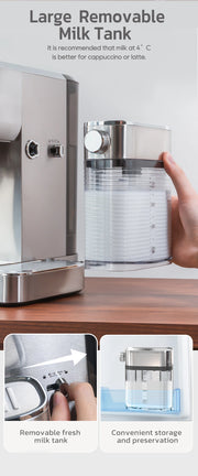 3 in 1 Semi Automatic Espresso Cappuccino Latte Coffee Machine Automatic Milk Froth Ground Coffee