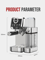 3 in 1 Semi Automatic Espresso Cappuccino Latte Coffee Machine Automatic Milk Froth Ground Coffee