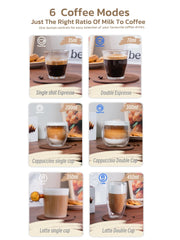 3 in 1 Semi Automatic Espresso Cappuccino Latte Coffee Machine Automatic Milk Froth Ground Coffee