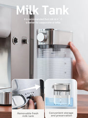 3 in 1 Semi Automatic Espresso Cappuccino Latte Coffee Machine Automatic Milk Froth Ground Coffee