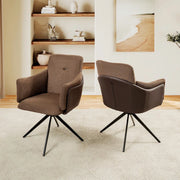 Set of 2 Modern Orange 360° Swivel Home Office Desk Chairs