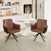 Set of 2 Modern Orange 360° Swivel Home Office Desk Chairs