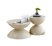 Set of 2 Milk White Coffee Table and End Table With Storage.