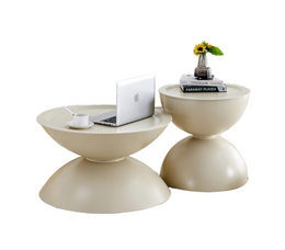 Set of 2 Milk White Coffee Table and End Table With Storage.