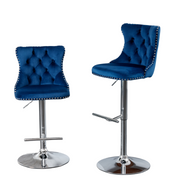 Set of 2  Swivel Velvet Barstools