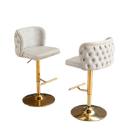 Set of 2 Modern PU Upholstered Swivel Barstools