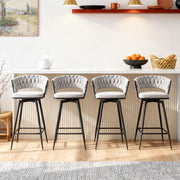 4-Piece Swivel Bar Stools with Breathable Linen-Cotton Seats