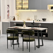 Set of 2 Mid-Century Modern Boucle Dining Chairs