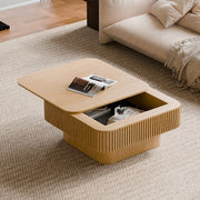 Modern Square Coffee Table with Hidden Storage