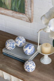Ming Blue & White Ceramic Decorative Orbs