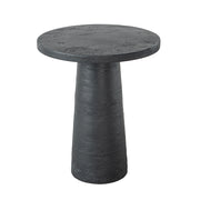 Black Round Side Table with Pedestal Base