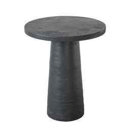 Black Round Side Table with Pedestal Base