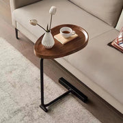 2-Pieces Brown C-shaped Side Table