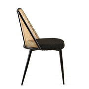 Set of Black Rattan Dining Chairs