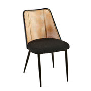 Set of Black Rattan Dining Chairs