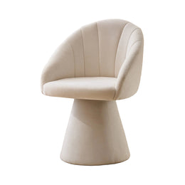 Mira Beige Chenille 360° Swivel Accent Chair