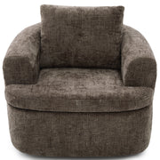 Modern Green Swivel Accent Barrel Chair with Dual-Layer Cushion