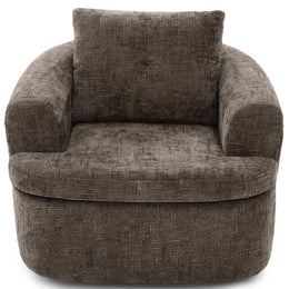 Modern Green Swivel Accent Barrel Chair with Dual-Layer Cushion