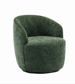 Swivel Accent Armchair  With Black Powder Coating Metal Ring
