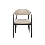 Set of 2 Beige and Black Armchair with Open Back