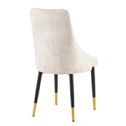 Set of 4 Beige Armless Dining Chairs