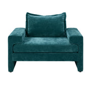 Oversized Green Chenille Accent Chair with Deep Seat & Plush Cushions