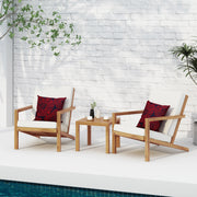 3 Pieces Acacia Wood Outdoor Minimalist set