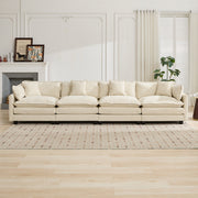 Cloud 4 Seats Sofa (Ottoman is not included) with Chenille Fabric in Beige