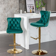 Emerald Green Velvet Bar Stool