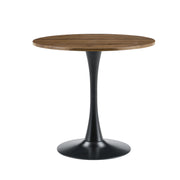 Lennox Walnut & Black Round Dining Table