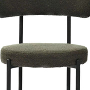 Set of 2 Mid-Century Modern Boucle Dining Chairs
