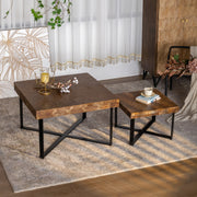 Modern Retro Splicing Square Coffee Table Set of 2