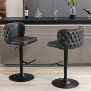 Set of 2 Modern PU Upholstered Swivel Barstools
