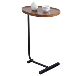 C-shaped Brown Side Table