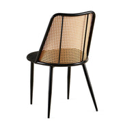 Set of Black Rattan Dining Chairs