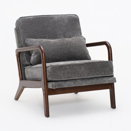 Dark Grey Mid‑Century Accent Chair