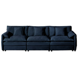 Modern Chenille Oversized Deep Seat Sectional Sofa