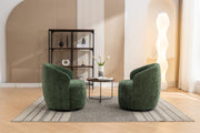 Swivel Accent Armchair  With Black Powder Coating Metal Ring