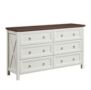 Farmhouse 6 Drawers Dresser for Bedroom,