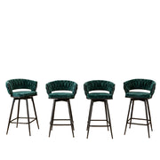 4-Piece Swivel Bar Stools with Breathable Linen-Cotton Seats