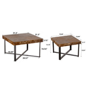 Modern Retro Splicing Square Coffee Table Set of 2