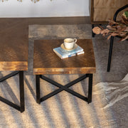Modern Retro Splicing Square Coffee Table Set of 2
