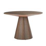 Round Modern Walnut Dining Table