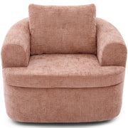 Modern Pink Swivel Barrel Chair with 360° Rotation and Dual-Layer Cushion