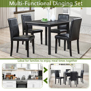 5 Piece Wooden Dining Table Set